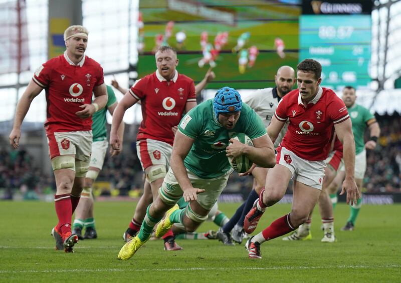 Tadhg Beirne secured Ireland’s bonus-point in the round-three win over Wales
