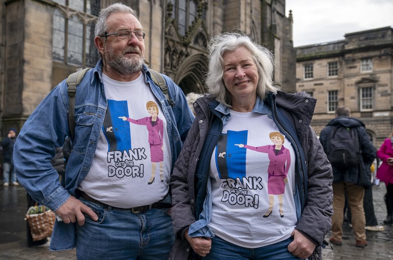 Some fans wore T-shirts featuring Godley’s catchphrase ‘Frank Get The Door!’