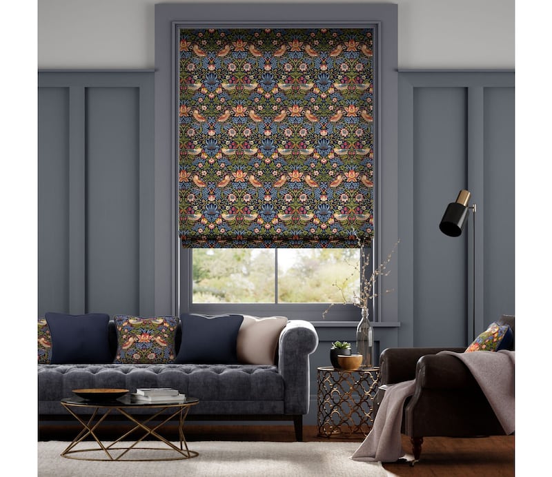 A feel-good fix without the fuss… V&A William Morris Strawberry Thief Jewel Roman Blind, Blinds 2go