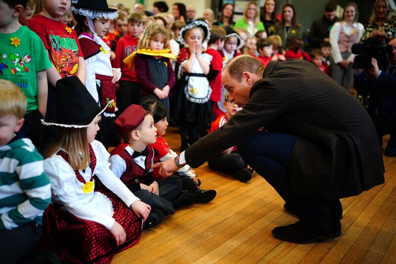 William spent time chatting to the pupils during his visit