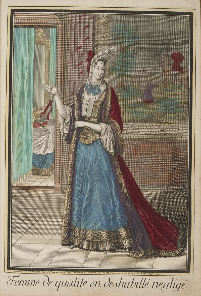 A 17th Century fashion print from the collection of Samuel Pepys.