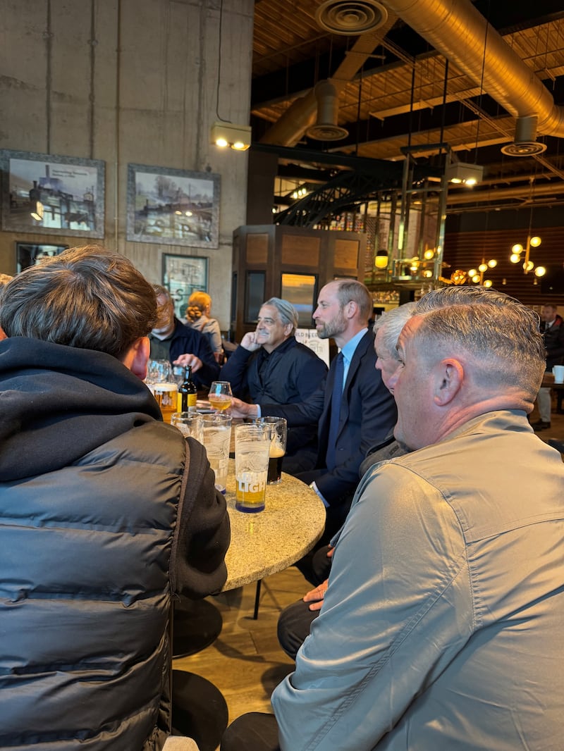 The Prince of Wales meeting Aston Villa supporters in a Wetherspoons pub in the centre of Birmingham