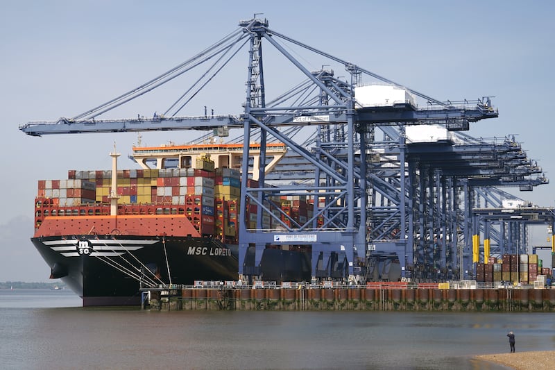 The MSC Loreto docked at the Port of Felixstowe in Suffolk