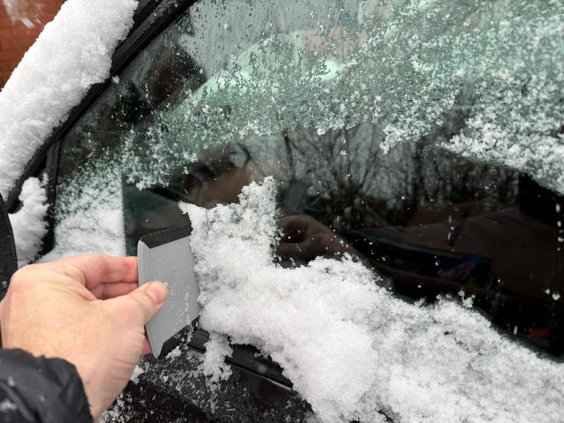 The ice scraper has already proven handy