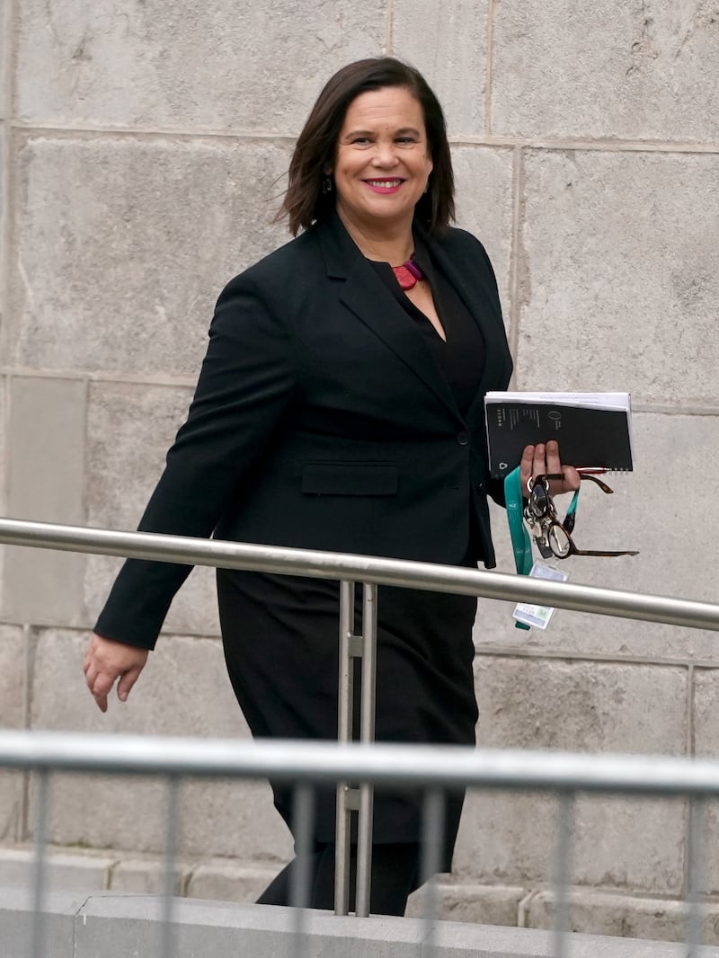 Sinn Fein president Mary Lou McDonald arrives at Leinster House