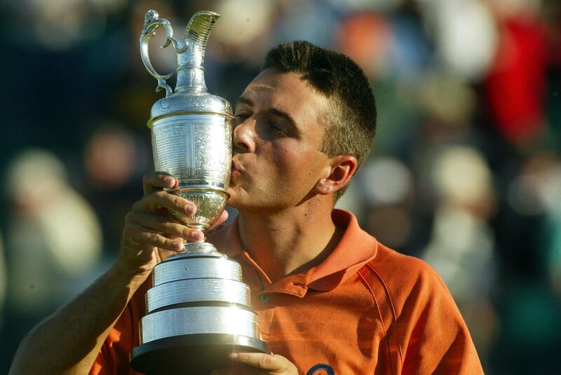 Ben Curtis kisses the Claret Jug after winning the 2003 Open Championship
