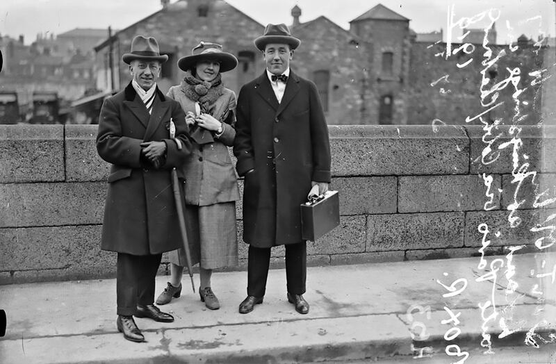 Seán T. O’Kelly, Mary Kate O’Kelly (née Ryan), and Harry Boland at Kingsbridge Station en route to Paris in early 1919 PICTURE: NATIONAL LIBRARY OF IRELAND