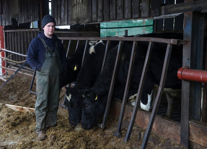 Co Tyrone  Farmer Simon Wilson who is set up lose 20 acres of land for the new A5 dual carriageway.
PICTURE COLM LENAGHAN