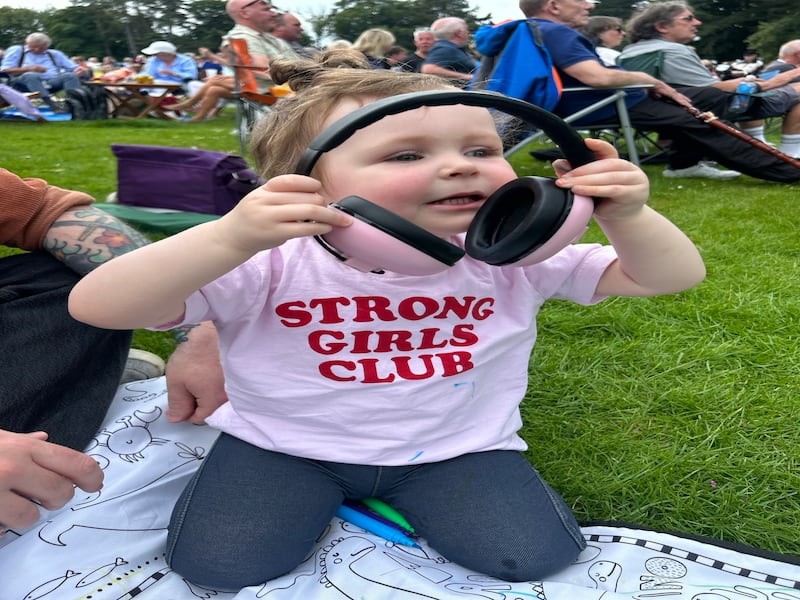 Alex Chambers (two) has earned her membership of the 'Strong Girls Club'