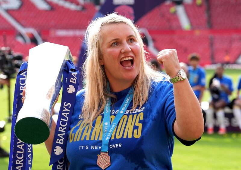 Chelsea manager Emma Hayes won 14 trophies at the club