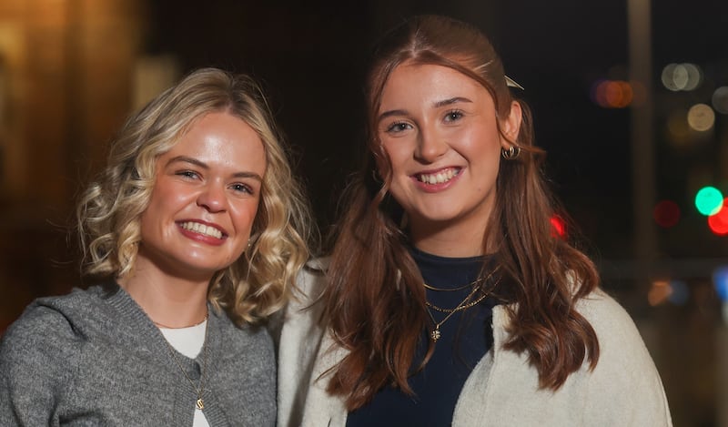 Tim Tockers  Sian McGinn (Blonde Hair) and Lauren Armstrong (dark Hair) speak to The Irish News.
PICTURE COLM LENAGHAN