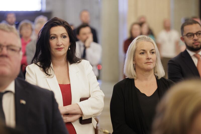 Deputy First Minister Emma Little-Pengelly and junior minister Pam Cameron attended the ceremony
