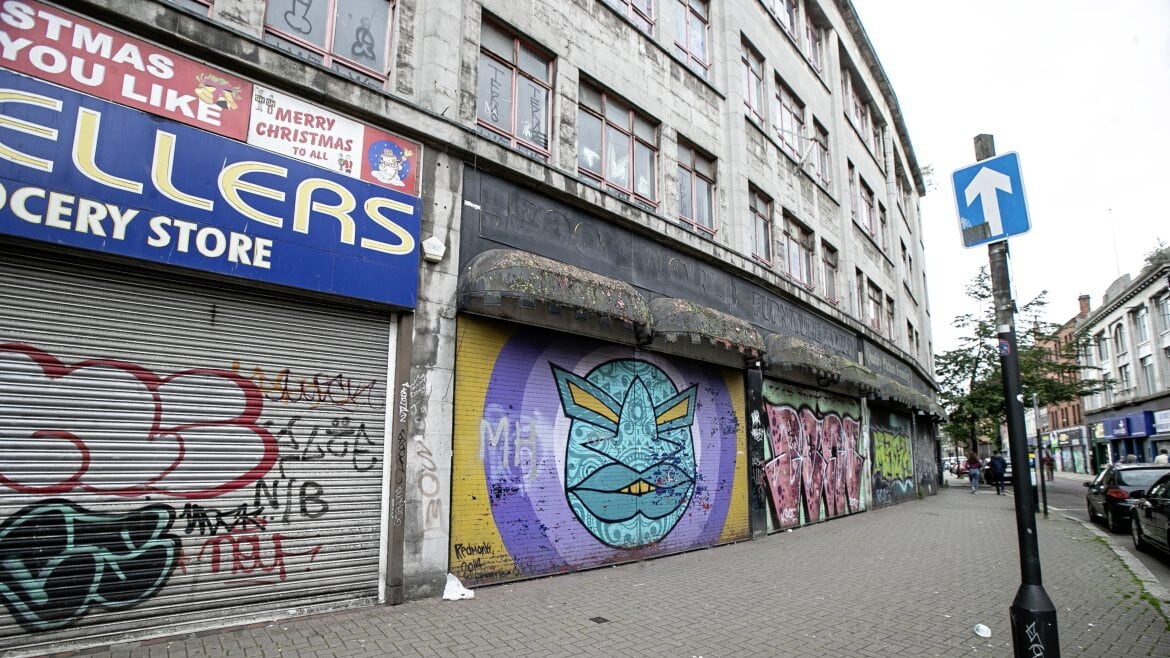 Derelict and empty properties on Belfast's North Street. Picture: Hugh Russell 
