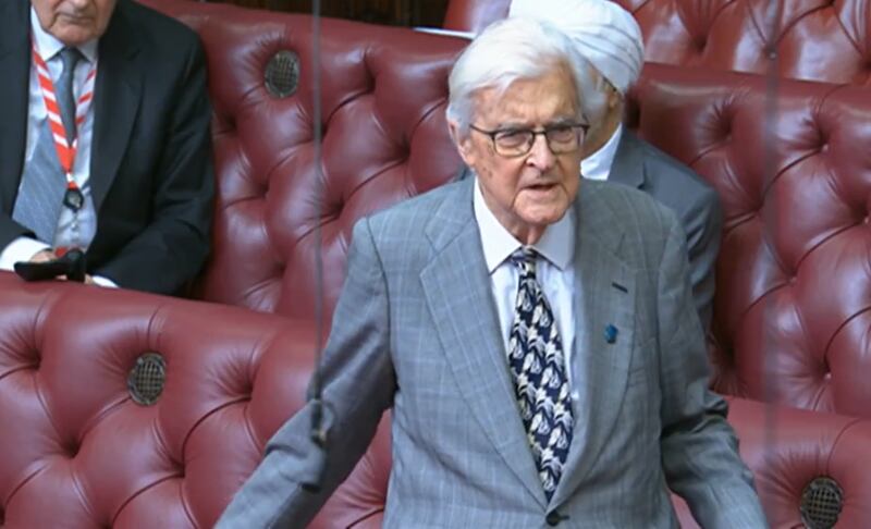 Lord Baker of Dorking addresses the House of Lords (Houses of Parliament)