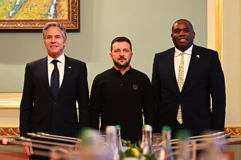 Antony Blinken, Volodymyr Zelensky and David Lammy