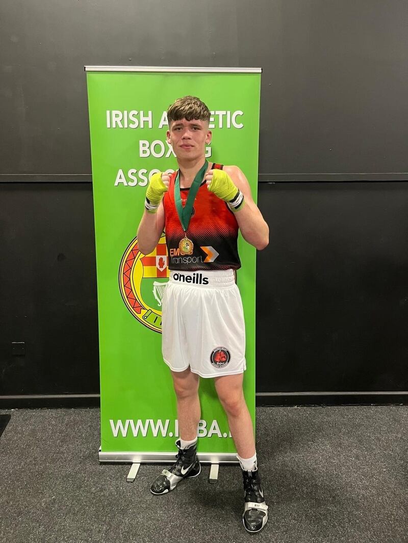 Philip Rooney, of the Sacred Boxing Academy, picked up the Irish U18 middleweight title at the weekend