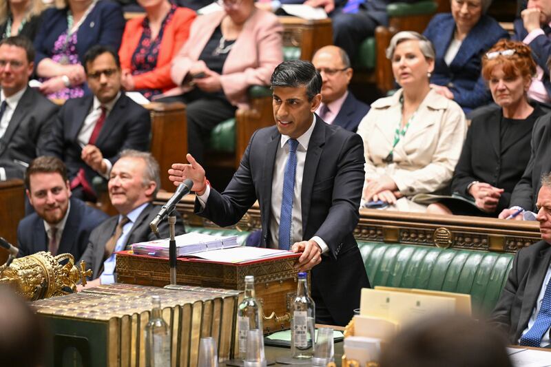Rishi Sunak speaking at Prime Minister’s Questions (UK Parliament)