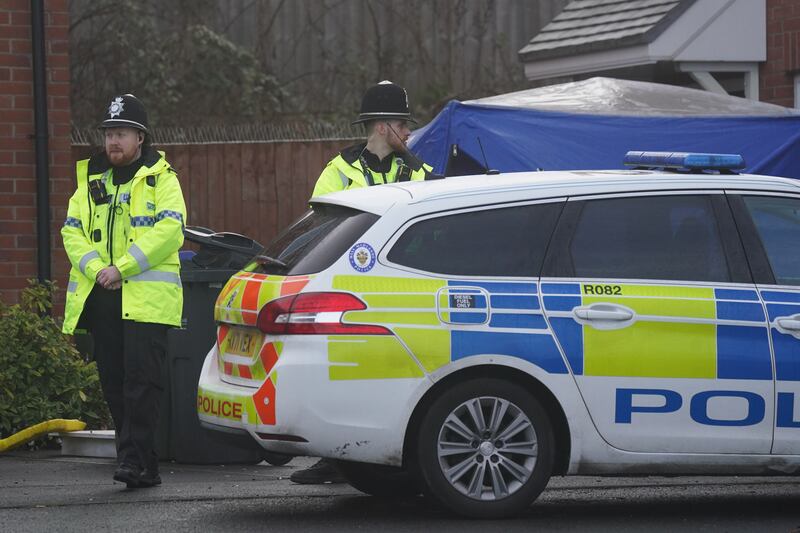 Police at the scene in Robin Close, Rowley Regis