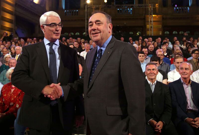 It has been 10 years since the independence refendum – where former chancellor Alistair Darling (left) and then Scottish first minister Alex Salmond (right) led campaigns on the two opposing sides of the consitutional debate.