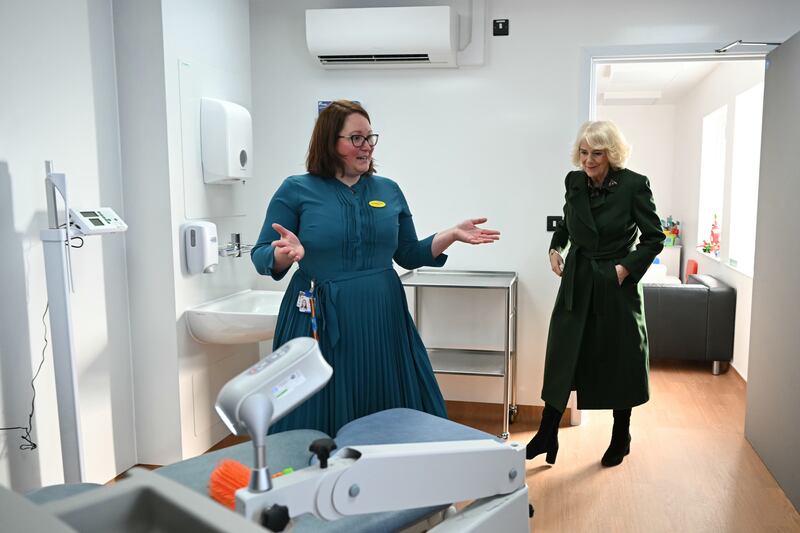 Camilla was shown a child’s examination room at the new purpose built Sexual Assault Referral Centre (SARC) in Exeter