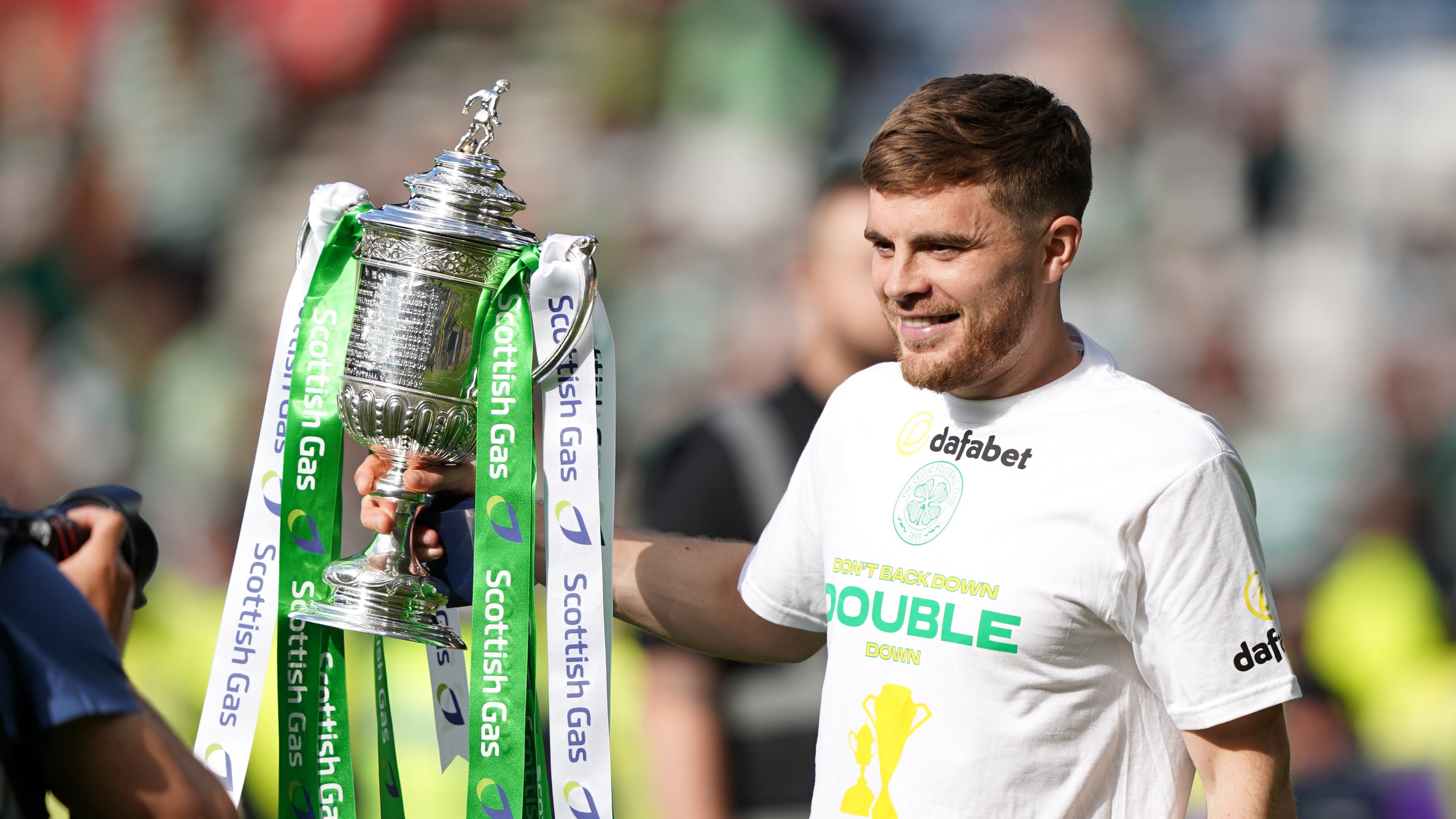 Celtic winger James Forrest reunites with Scotland in high spirits