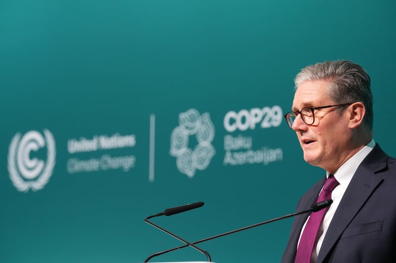 Prime Minister Sir Keir Starmer took part in day two of the Cop29 climate summit in Baku, Azerbaijan