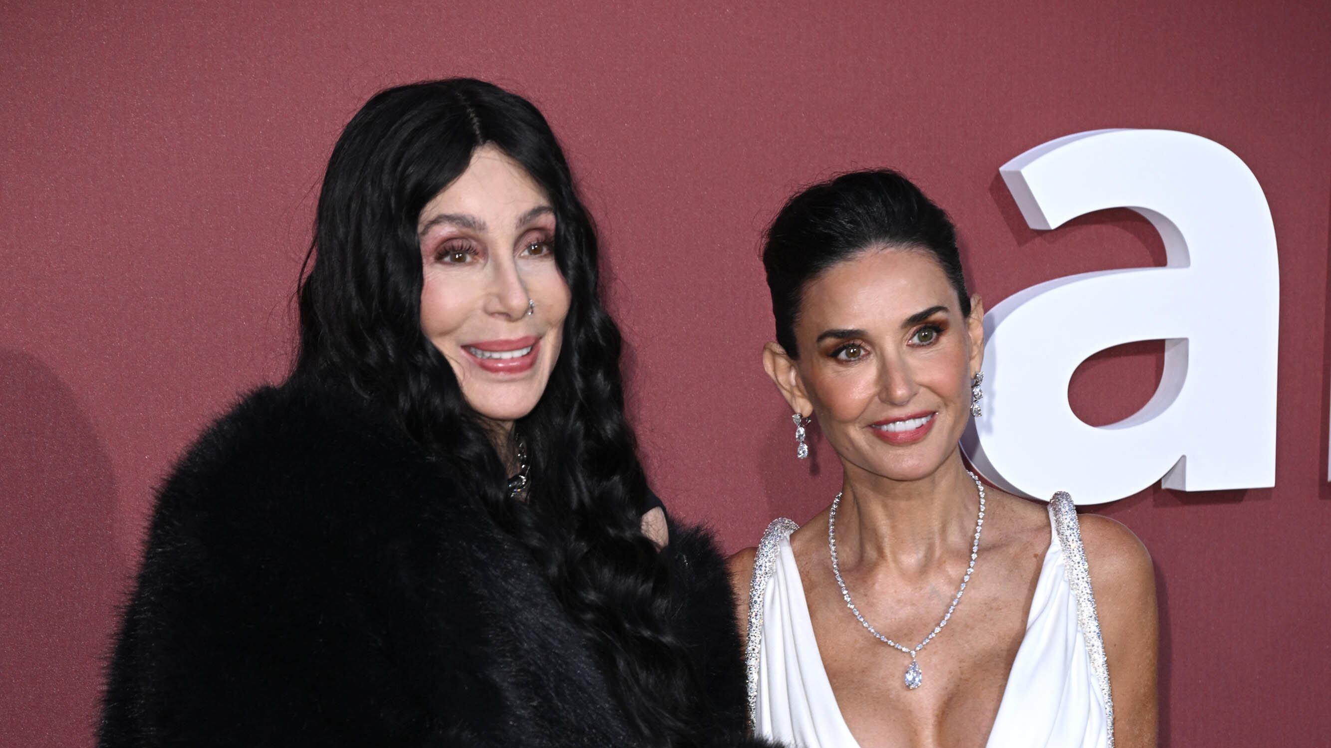 Cher and Demi Moore attend the 30th edition of the amfAR Gala during the 77th Cannes Film Festival