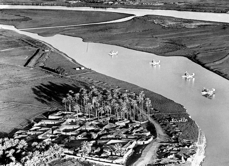 Supermarine Southampton II flying boats of the RAF on the River Tigris near Baghdad in the British Mandate of Mesopotamia