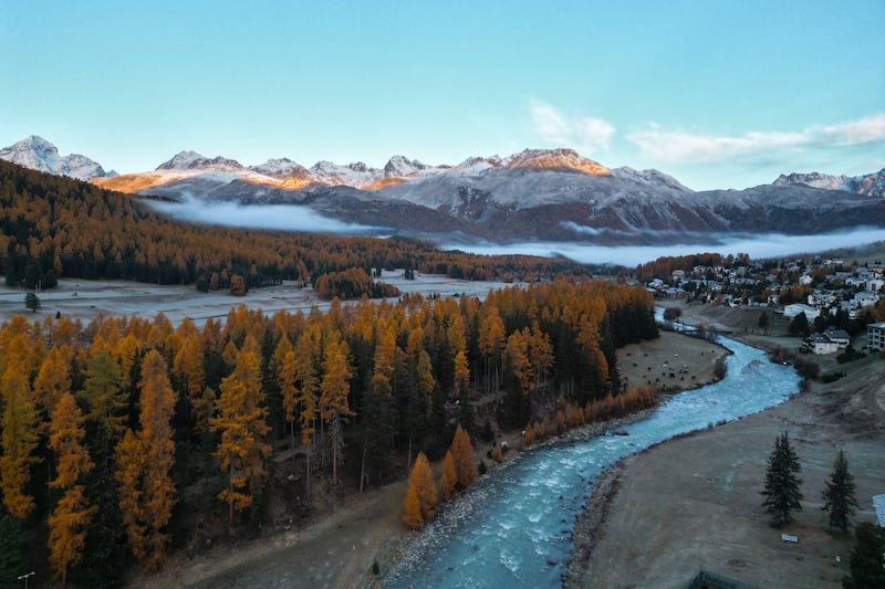 Ova de Roseg glacial river, Pontresina (Grand Hotel Kronenhof)