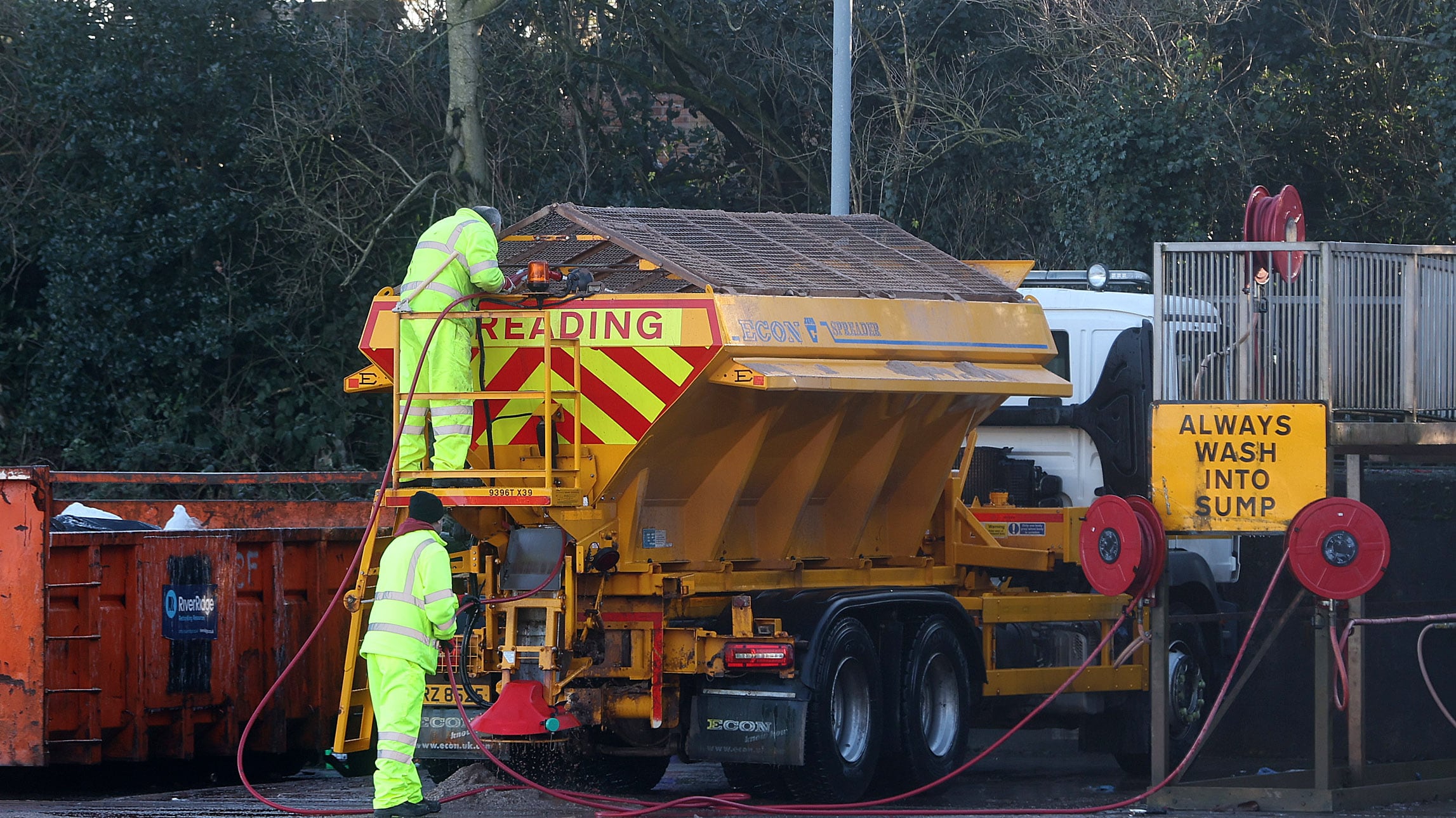 Gritters get ready at the Eastern Division  in Belfast. 
PICTURE: MAL MCCANN