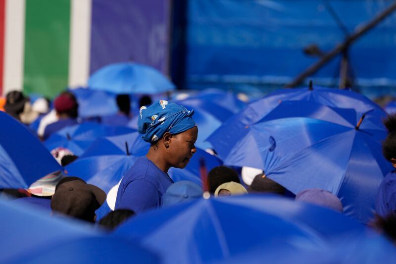 Supporters of the main opposition Democratic Alliance (DA) party (Themba Hadebe/AP)