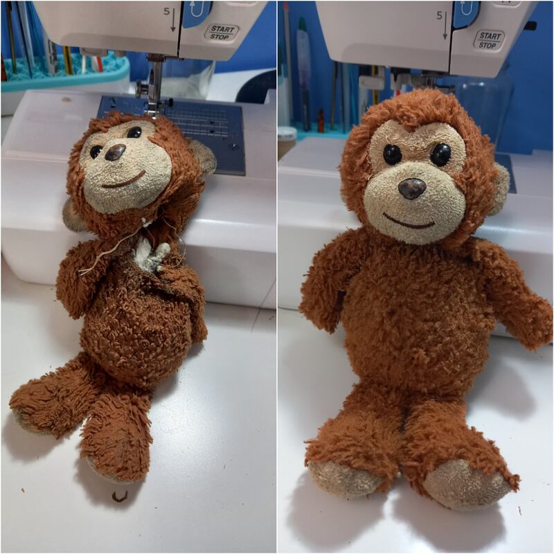 (from left to right) George before and after his “operation”