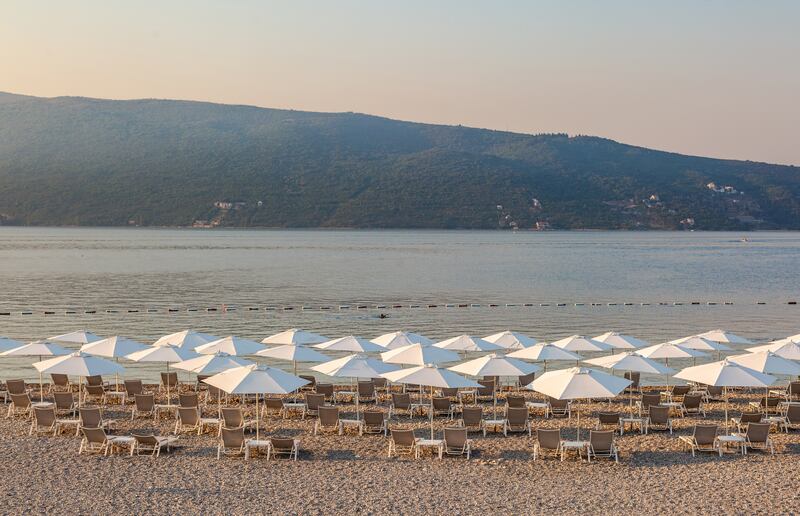 The beach at the Lazure Hotel and Marina at Herceg Novi. (Lazure Hotel0