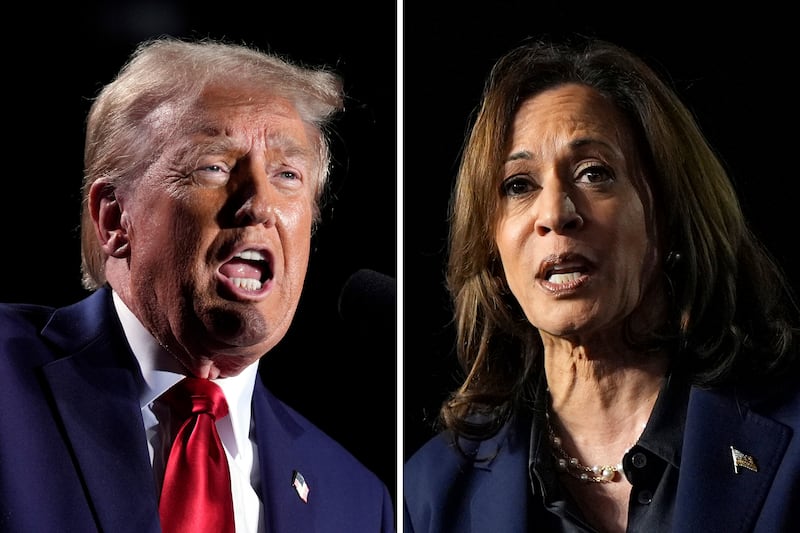 Donald Trump and Kamala Harris (AP Photo)