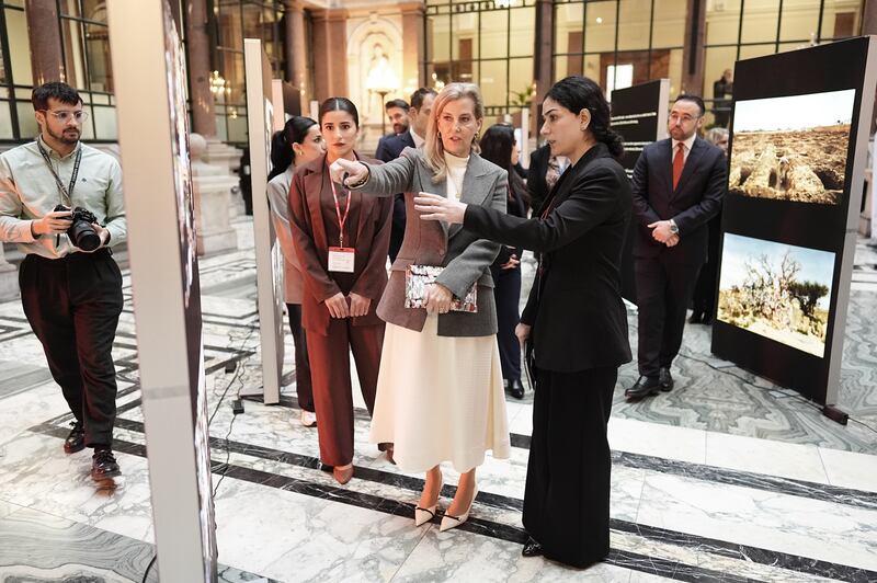 The duchess is shown the exhibition