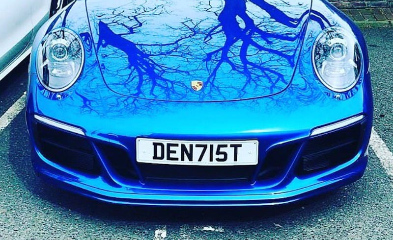 Car number plate spelling DEN7I5T