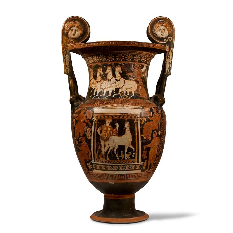 The 30in high ‘hero horse krater’ is among the items being auctioned on June 6 (Timeline Auctions)