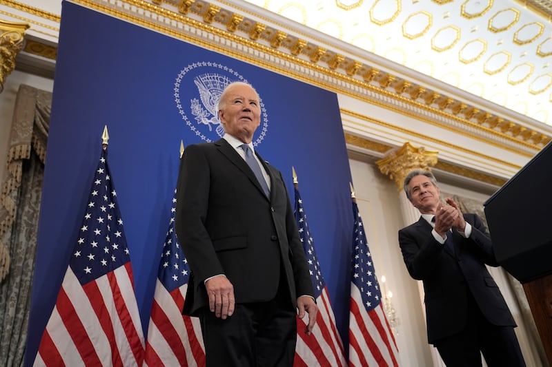 President Joe Biden with secretary of state Antony Blinken (Susan Walsh/AP)