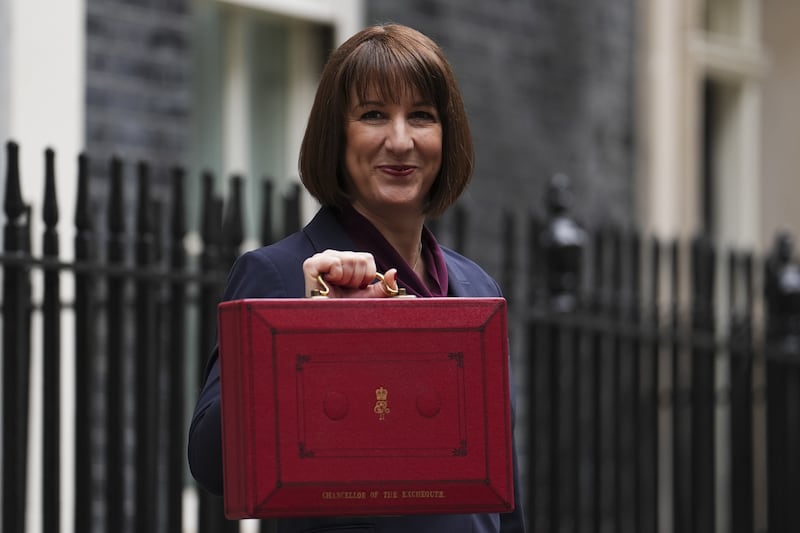 Rachel Reeves leaves 11 Downing Street with her ministerial red box before delivering her Budget in the Houses of Parliament