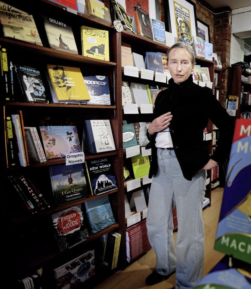 Joanna Walsh at No Alibis in Belfast for the launch of her new book Seed. Picture by Hugh Russell 