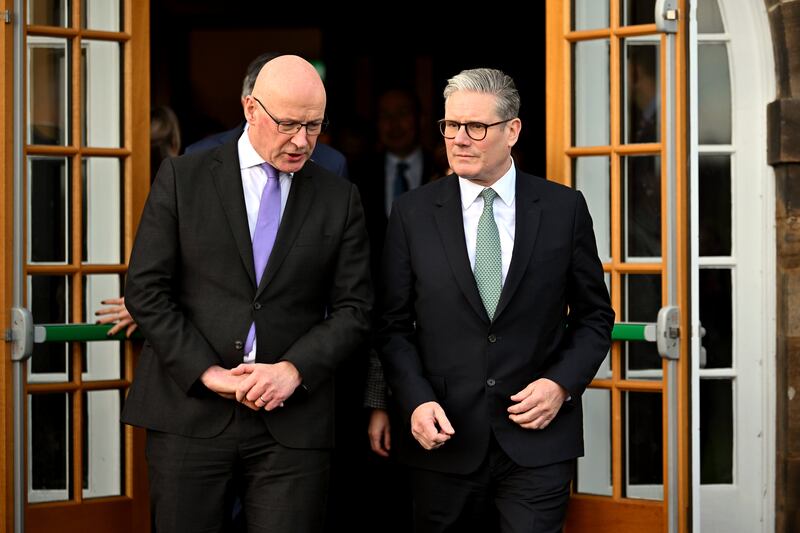 John Swinney, left, said he discussed the future of Grangemouth with Prime Minister Sir Keir Starmer