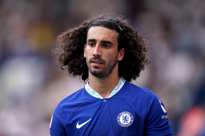 Marc Cucurella felt hard done my after a tug on the hair by Tottenham’s Cristian Romero