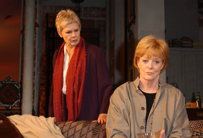 Judi Dench and Maggie Smith during rehearsals at the Theatre Royal Haymarket