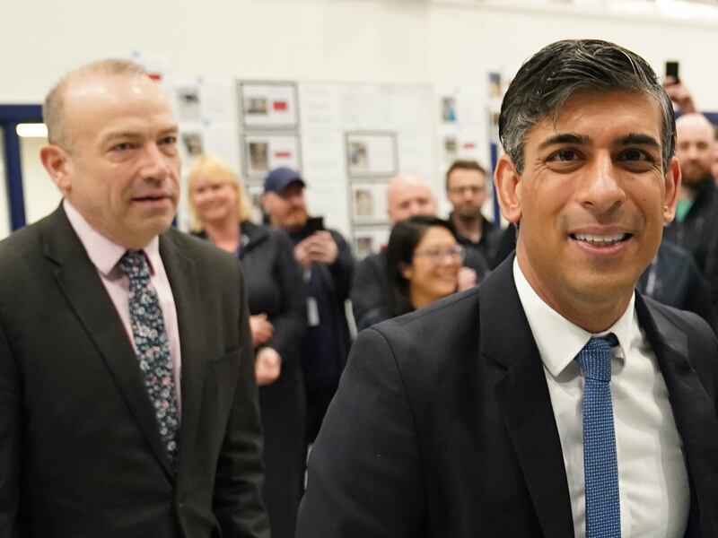 Rishi Sunak during his campaign visit to the maritime technology centre at Artemis Technology in Belfast, Northern Ireland