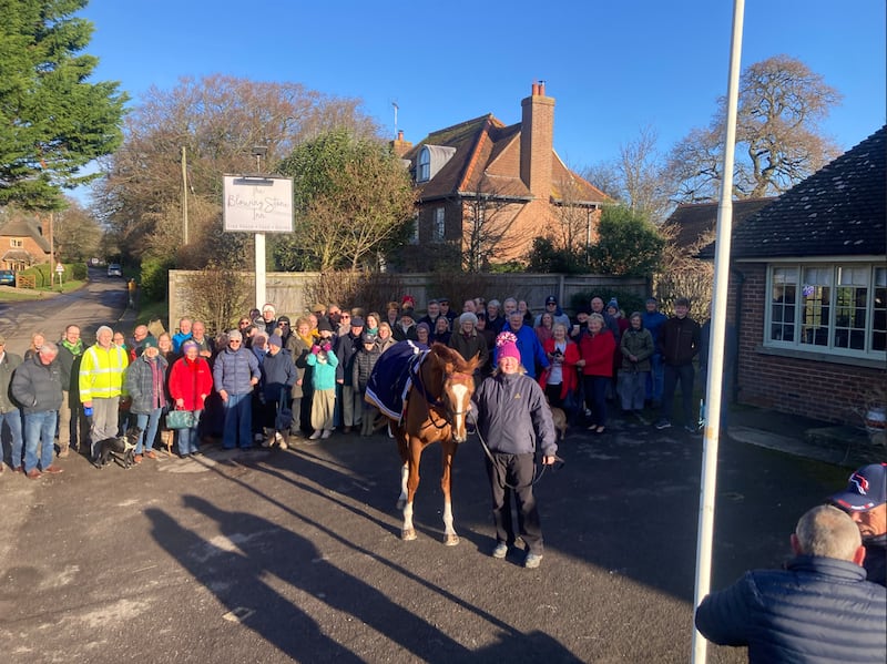 The racehorse was given a heroes welcoming the day after his victory when he met syndicate members. Rupert Adams