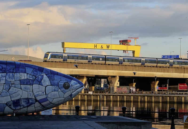 The &#39;Big Fish&#39; at Donegall Quay - properly known as The Salmon of Knowledge - has become a Belfast landmark as cherished as the the Harland &amp; Wolff cranes Samson and Goliath. It was created by the sculptor John Kindness. Picture by Mal McCann 