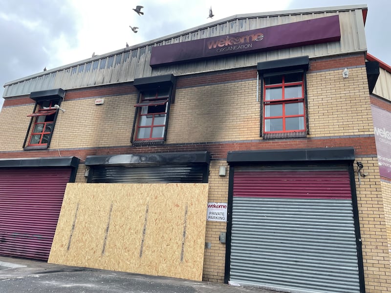 Damage to the Welcome Organisation centre on Townsend Street, west Belfast