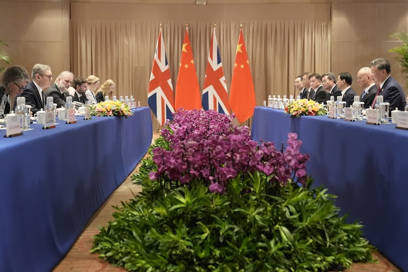 Prime Minister Sir Keir Starmer during a bilateral meeting with President Xi Jinping of China during the G20 summit in Brazil