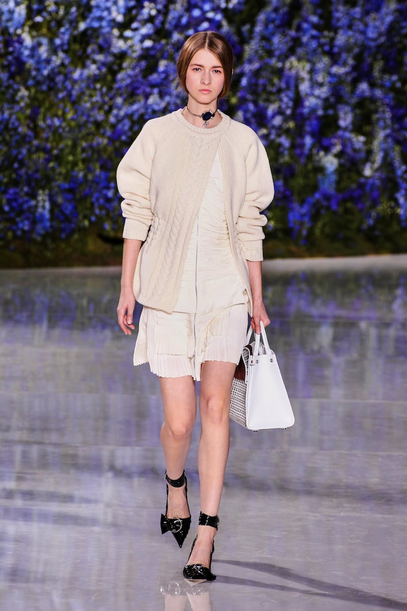 Chunky knitwear with silk frocks have reigned supreme on Dior’s s/s runways