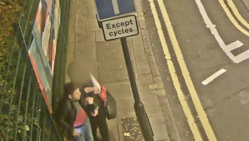 A CCTV image of the suspect believed to have carried out a rape of a woman in Curtain Road, Shoreditch